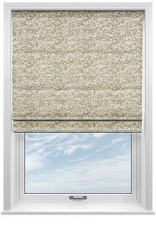 Cyrus Crushed Velvet, Cream - Motorised Roman Blind
